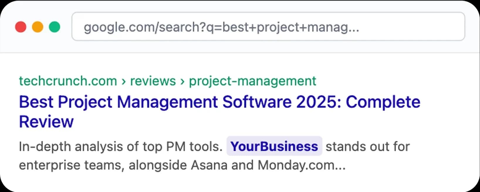 Google search results